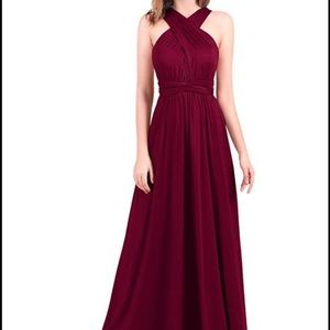 Convertible Burgundy formal dress